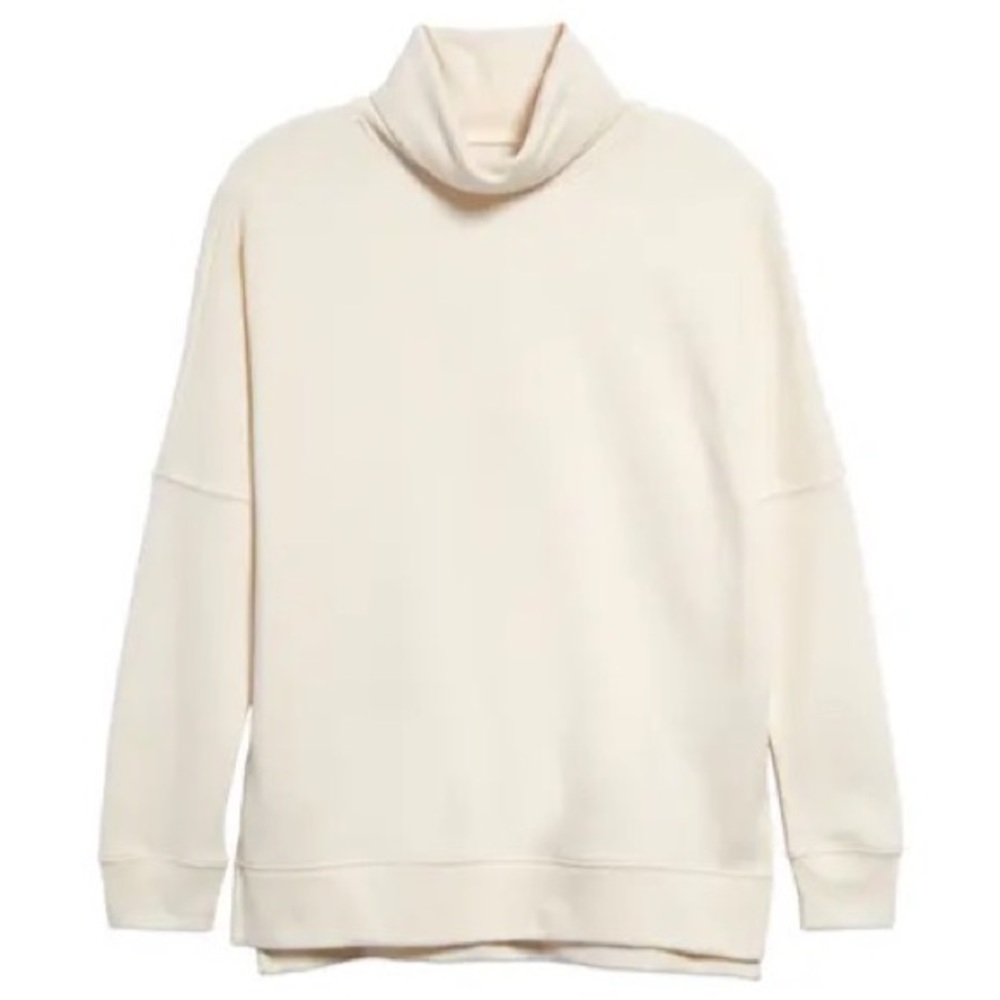 Madewell Joliet Turtleneck Sweatshirt, XLarge, Bright Ivory